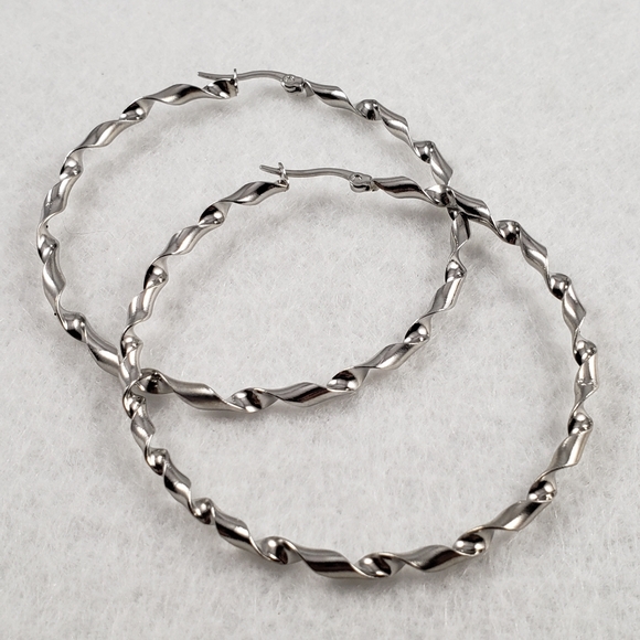2.25" Stainless Steel Hoops - Picture 3 of 7